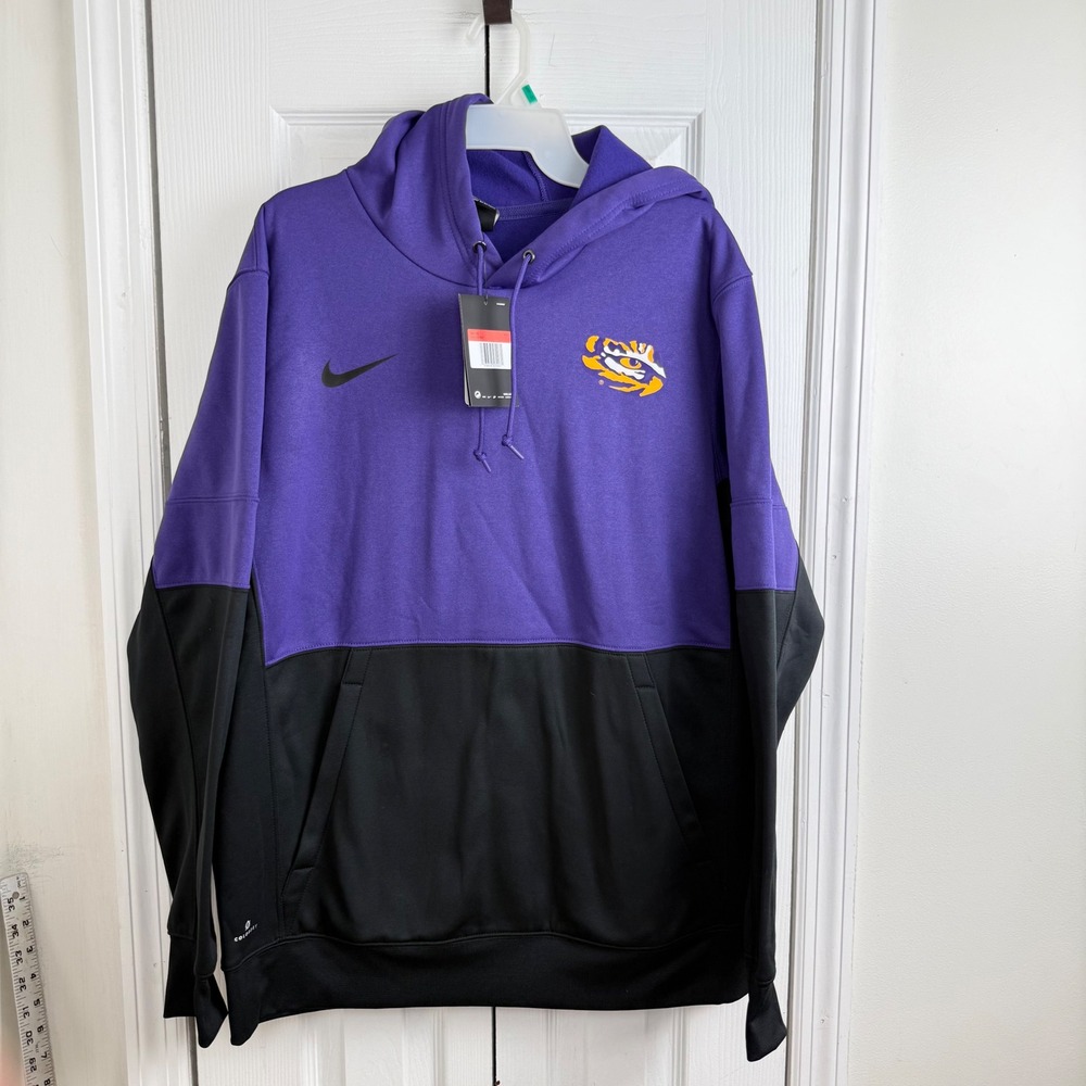 Nike LSU Tigers Hoodie Large Purple Colorblock Collegiate Athleisure CI4765